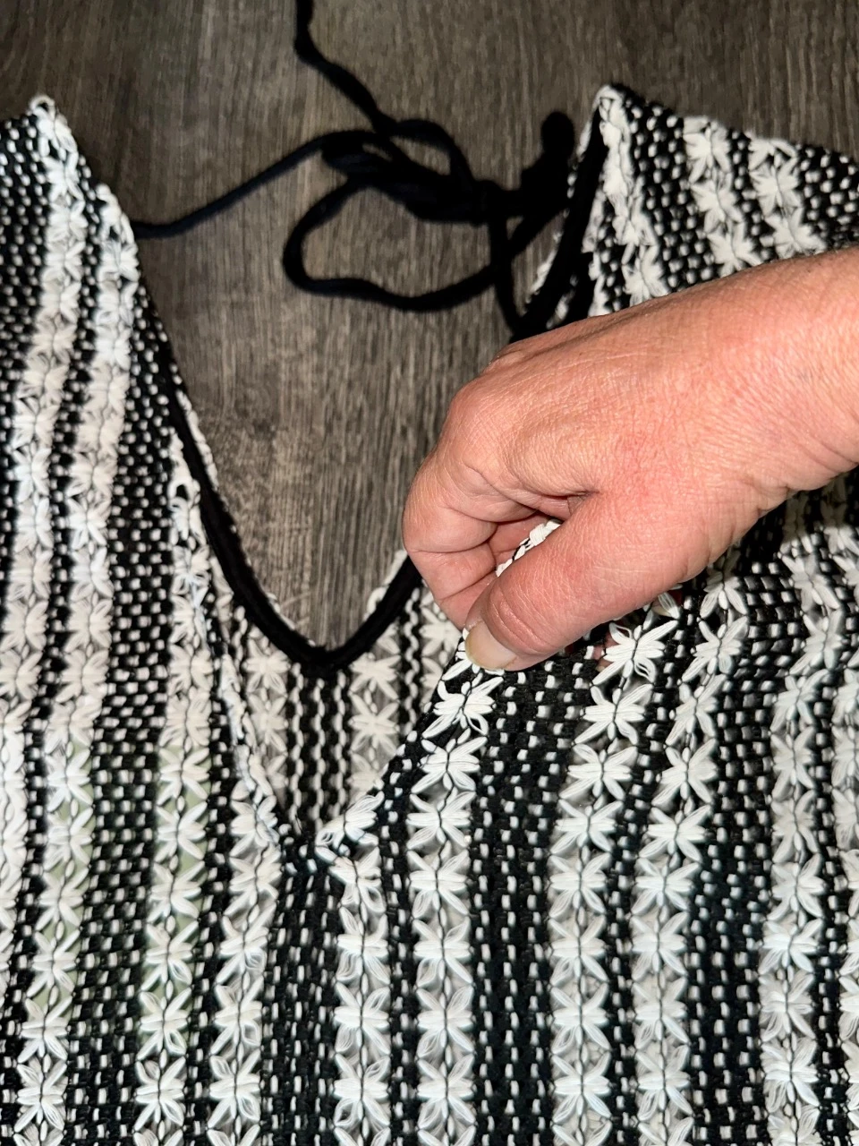 Strandjurk / Tuniek H&M zwart & wit gehaakt – photo 7